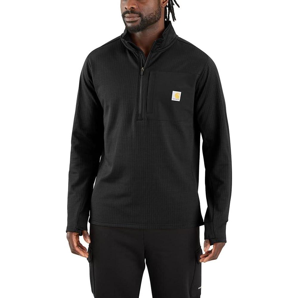 imageCarhartt Mens Force Relaxed Fit Mock Neck HalfZip TShirtBlack