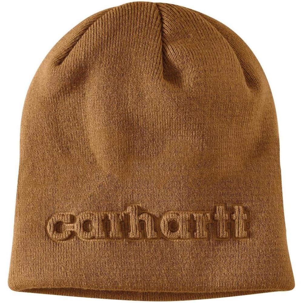 imageCarhartt Mens Knit Embossed BeanieCarhartt Brown