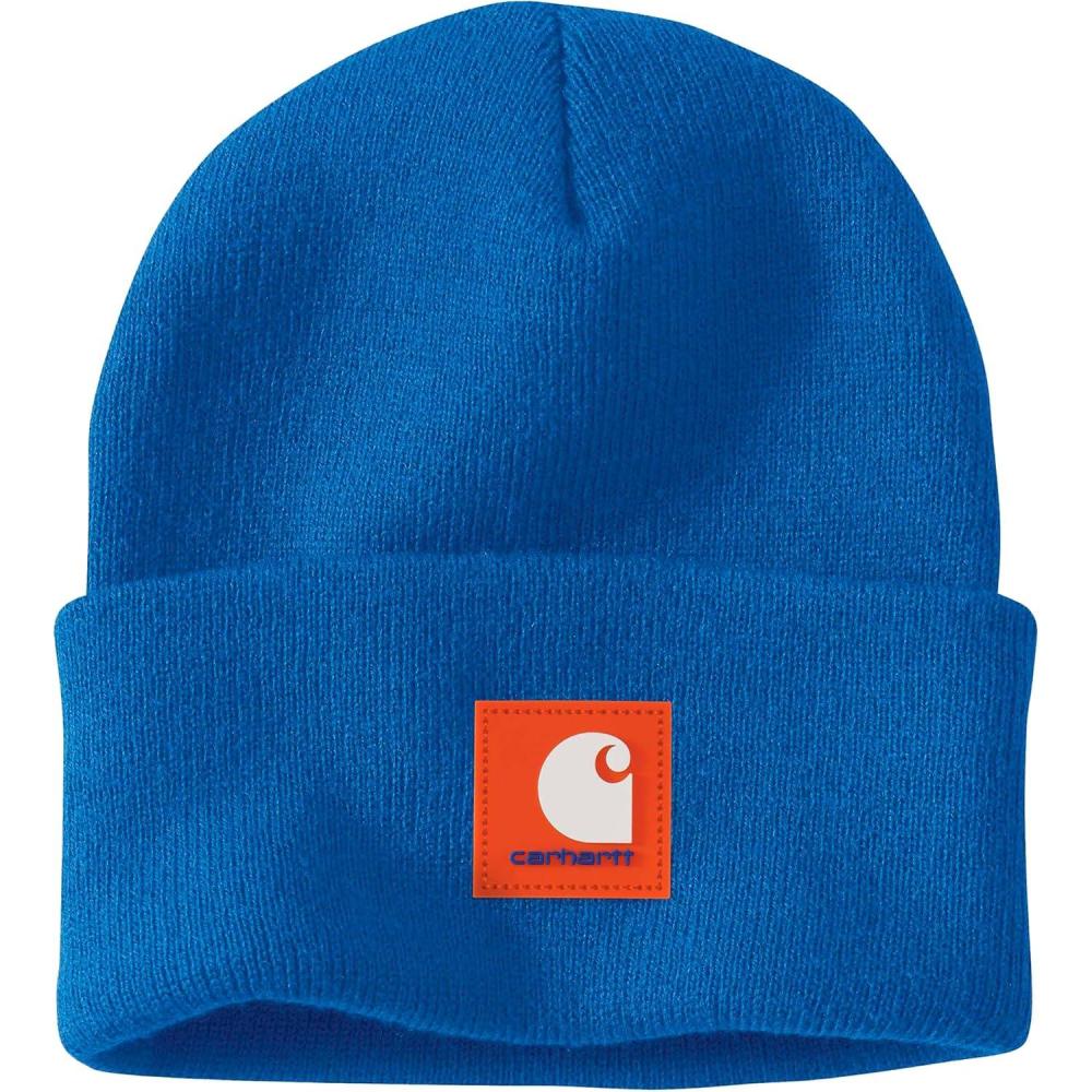 imageCarhartt Mens Knit Rubber Patch BeanieBeacon Blue