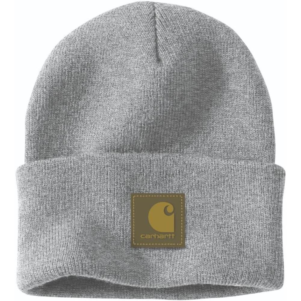 imageCarhartt Mens Knit Rubber Patch BeanieHeather Gray