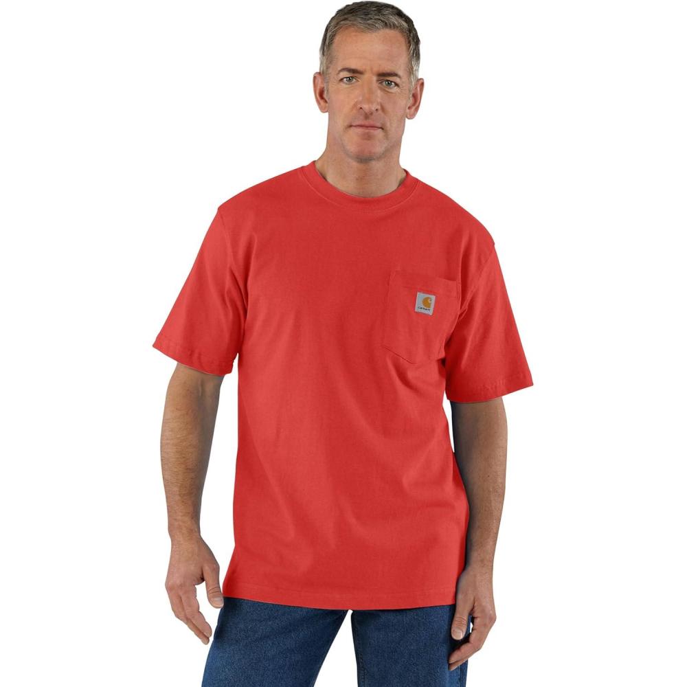 imageCarhartt Mens Loose Fit Heavyweight ShortSleeve Pocket TShirtRoasted Tomato