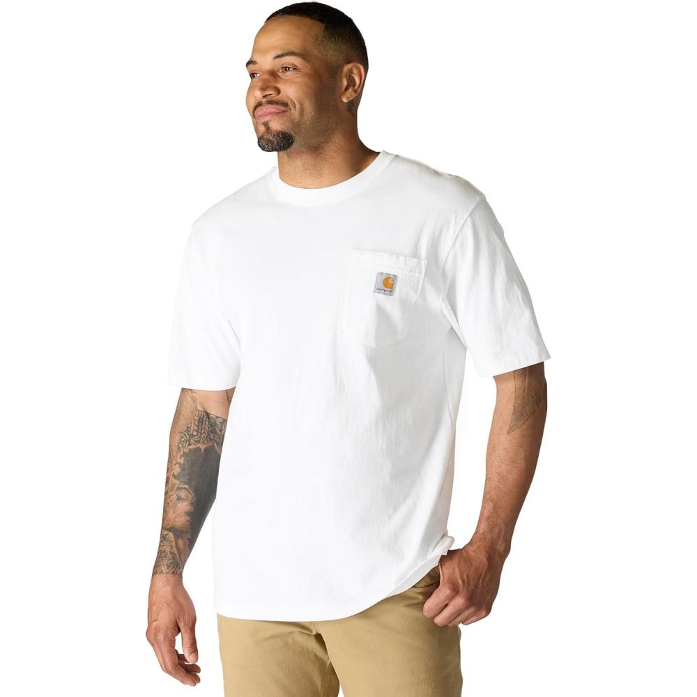 imageCarhartt Mens Loose Fit Heavyweight ShortSleeve Pocket TShirtWhite