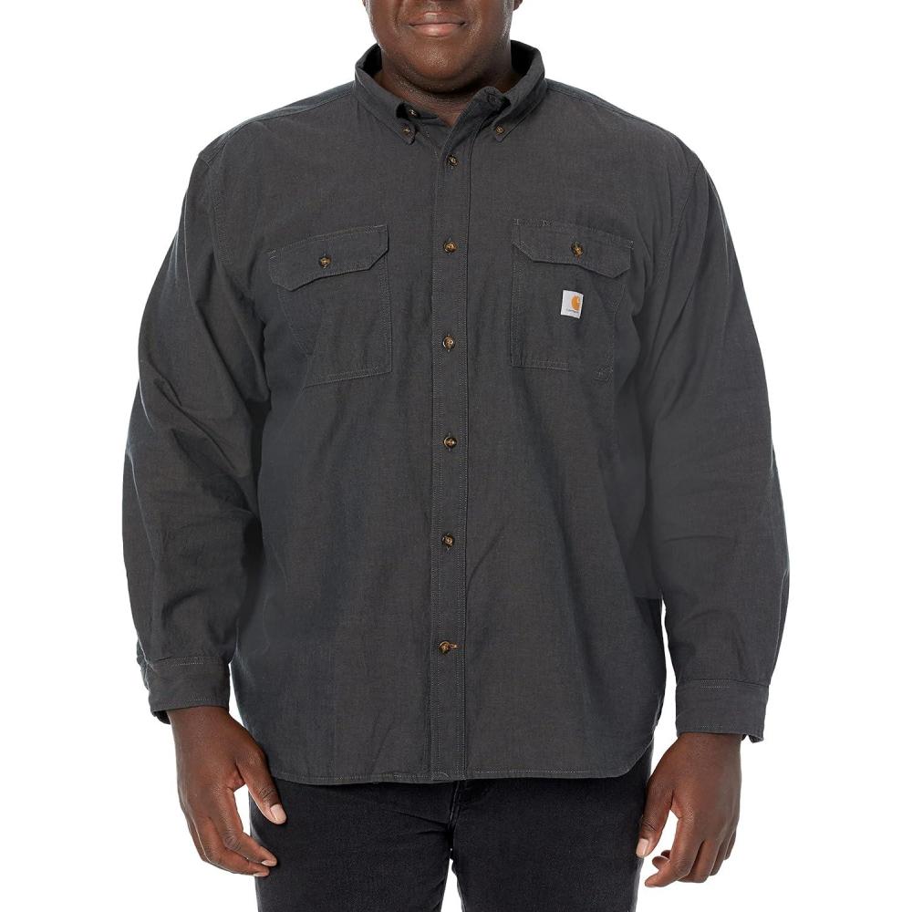 imageCarhartt Mens Loose Fit Midweight Chambray LongSleeve ShirtBlack