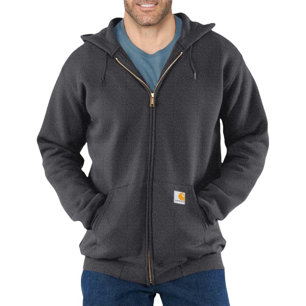 imageCarhartt Mens Loose Fit Midweight FullZip SweatshirtCarbon Heather