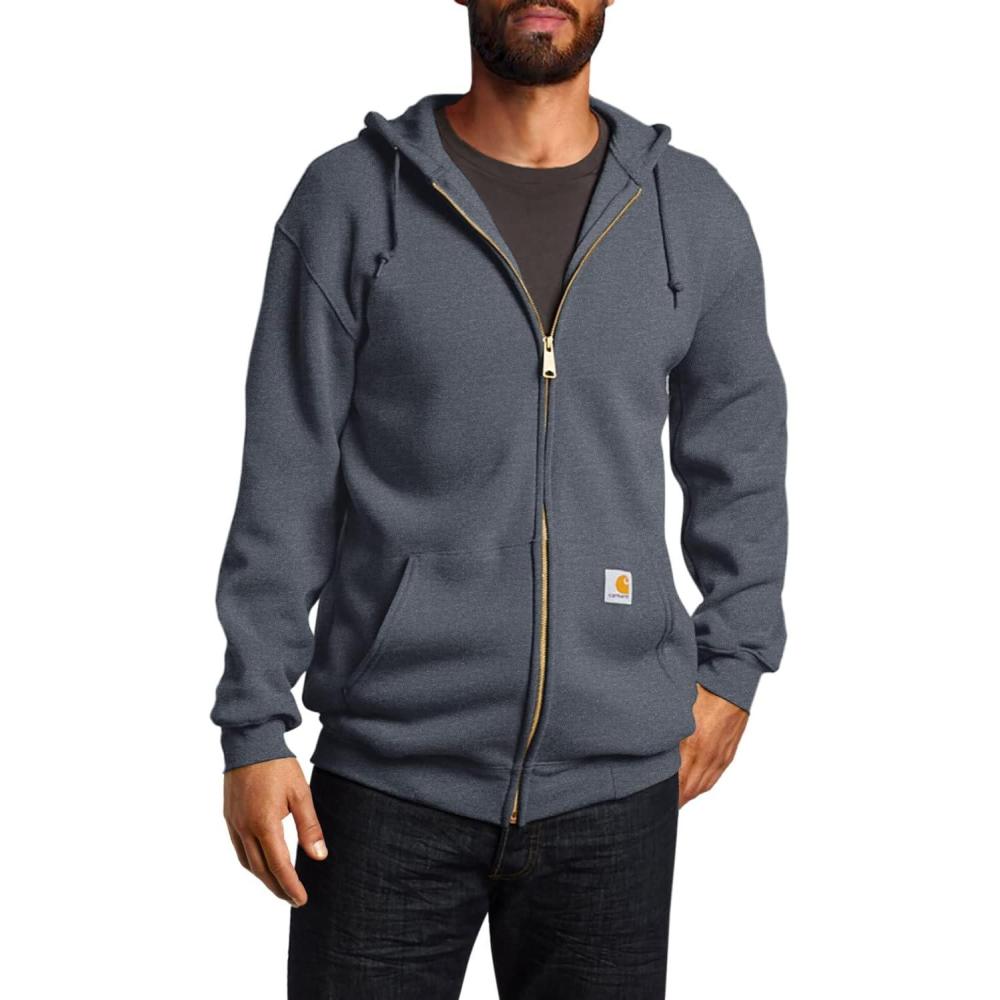 imageCarhartt Mens Loose Fit Midweight FullZip SweatshirtCharcoal Heather