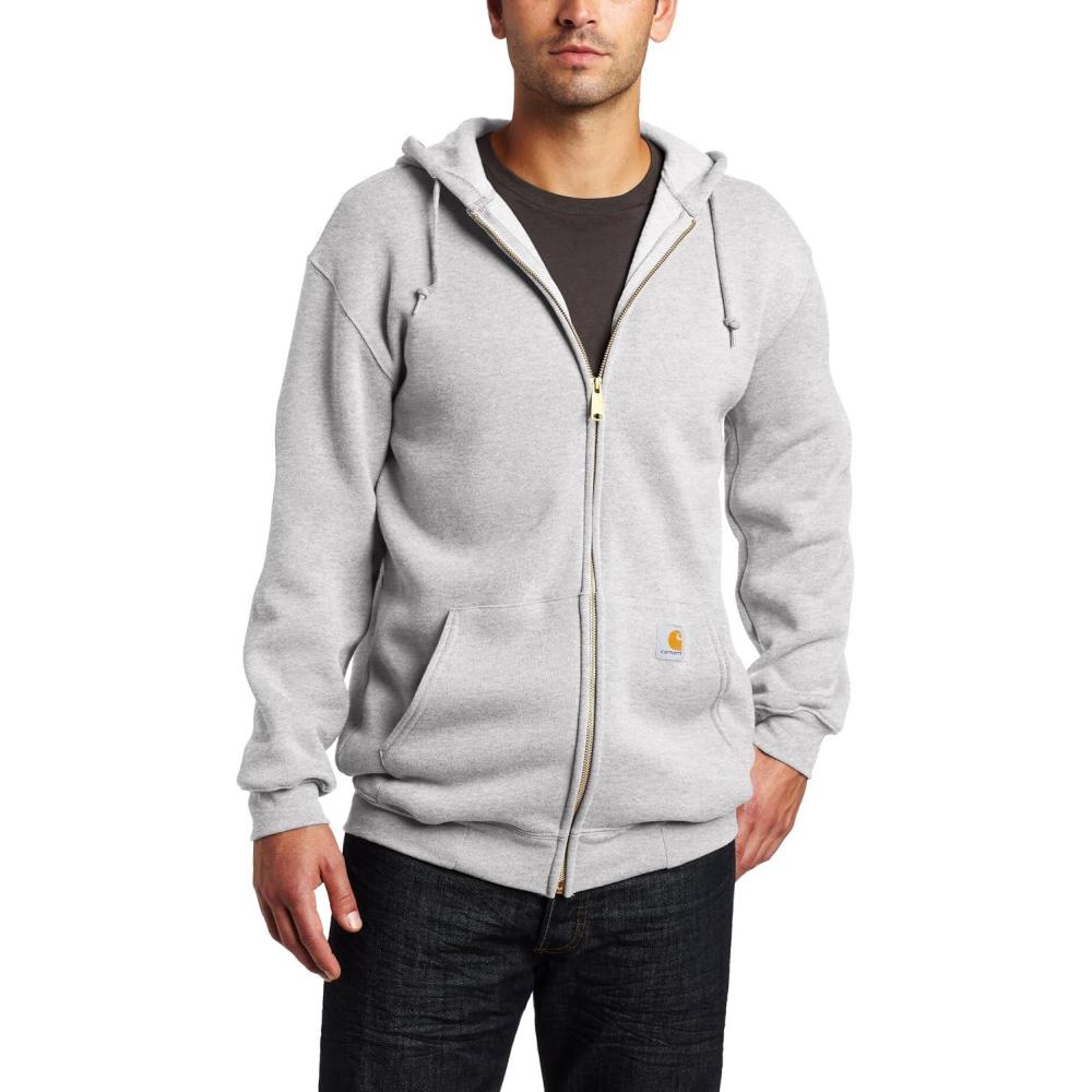 imageCarhartt Mens Loose Fit Midweight FullZip SweatshirtHeather Gray