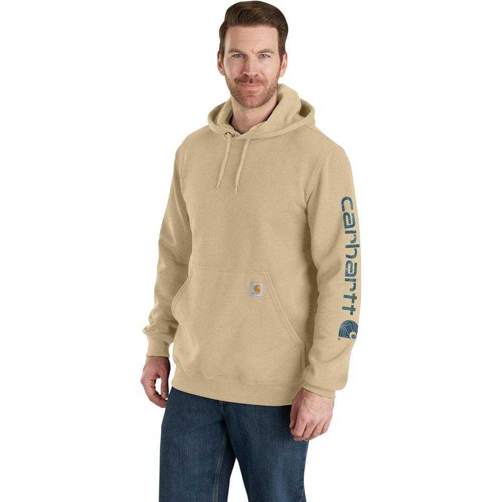 imageCarhartt Mens Loose Fit Midweight Logo Sleeve Graphic SweatshirtBeach Heather