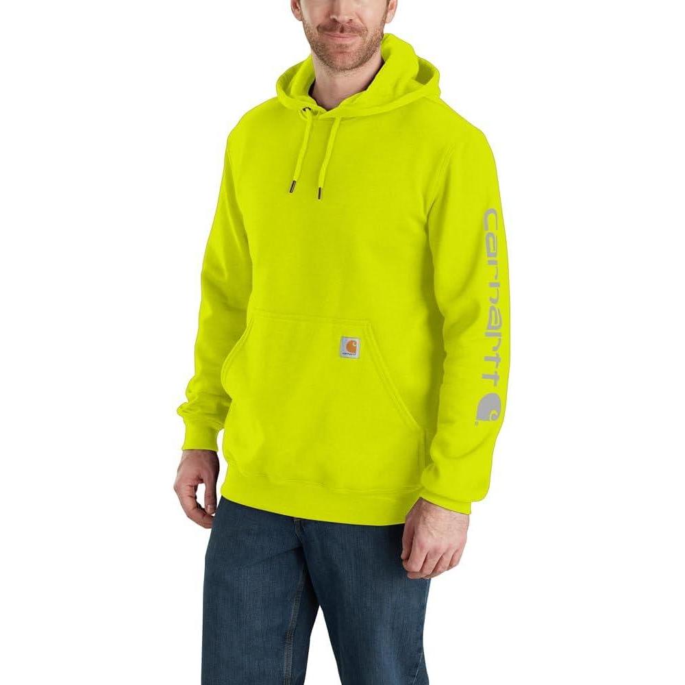imageCarhartt Mens Loose Fit Midweight Logo Sleeve Graphic SweatshirtBrite Lime
