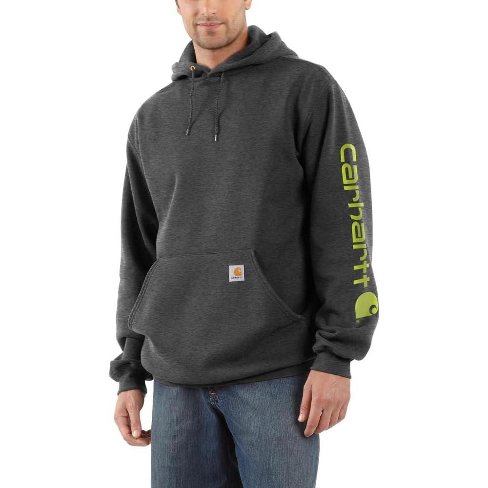 imageCarhartt Mens Loose Fit Midweight Logo Sleeve Graphic SweatshirtCarbon Heather