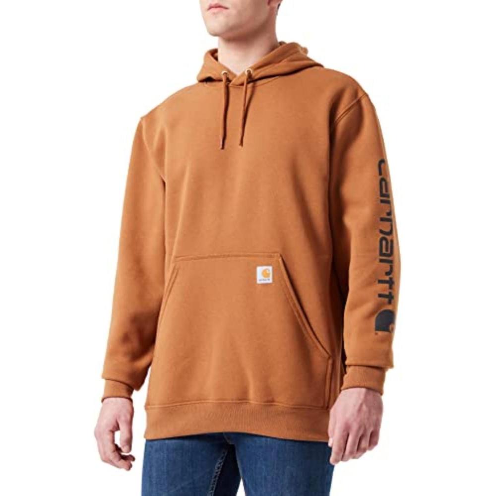 imageCarhartt Mens Loose Fit Midweight Logo Sleeve Graphic SweatshirtCarhartt Brown