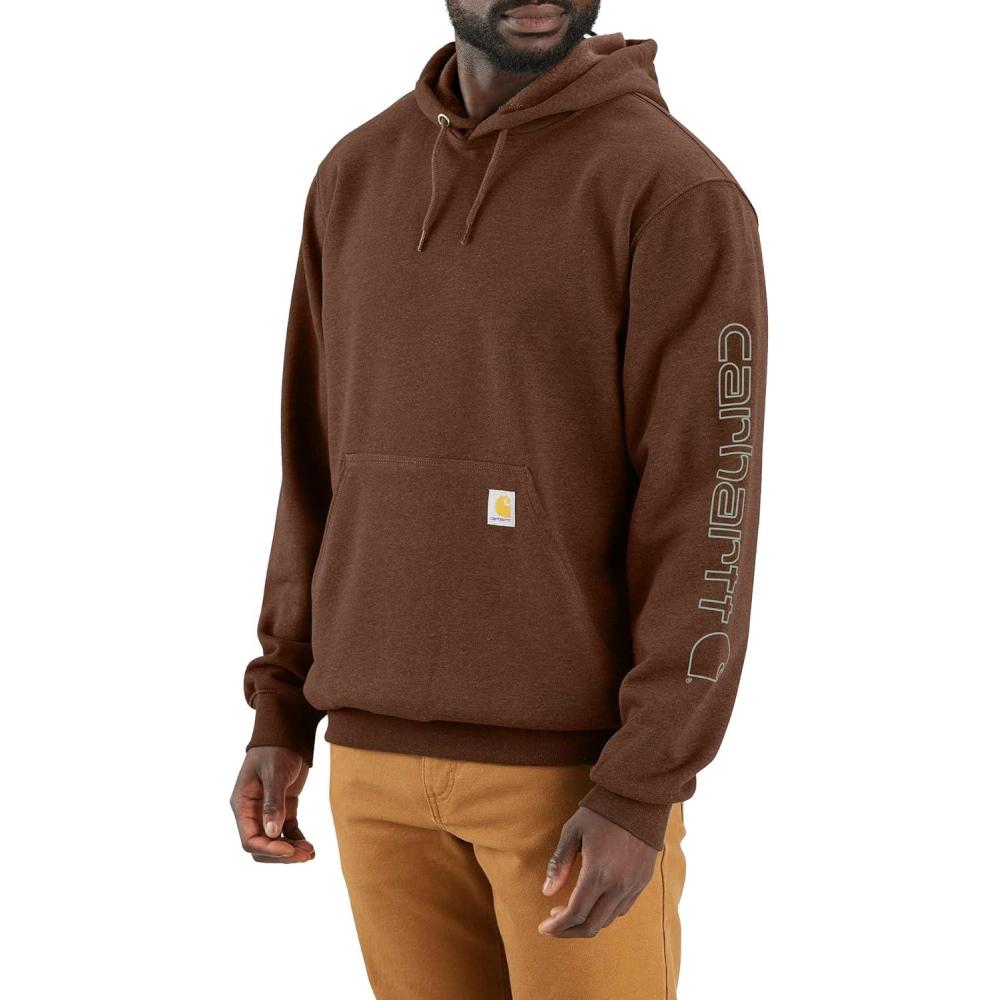 imageCarhartt Mens Loose Fit Midweight Logo Sleeve Graphic SweatshirtMocha Heather