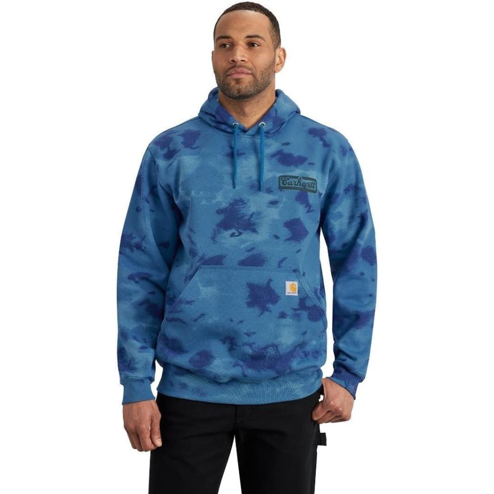 imageCarhartt Mens Loose Fit Midweight Watercolor Camo Graphic SweatshirtHorizon BlueGreenstone Cloud Camo