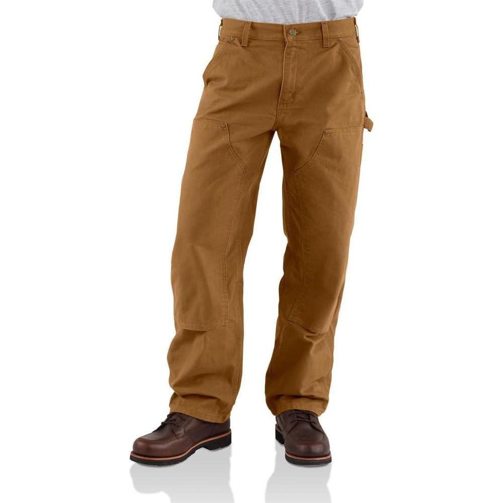 imageCarhartt Mens Loose Fit Washed Duck DoubleFront Utility Work PantCarhartt Brown