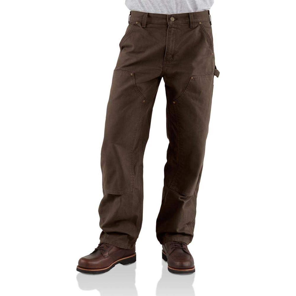 imageCarhartt Mens Loose Fit Washed Duck DoubleFront Utility Work PantDark Brown