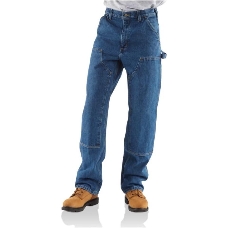 imageCarhartt Mens Loose Fit Washed Duck DoubleFront Utility Work PantDarkstone