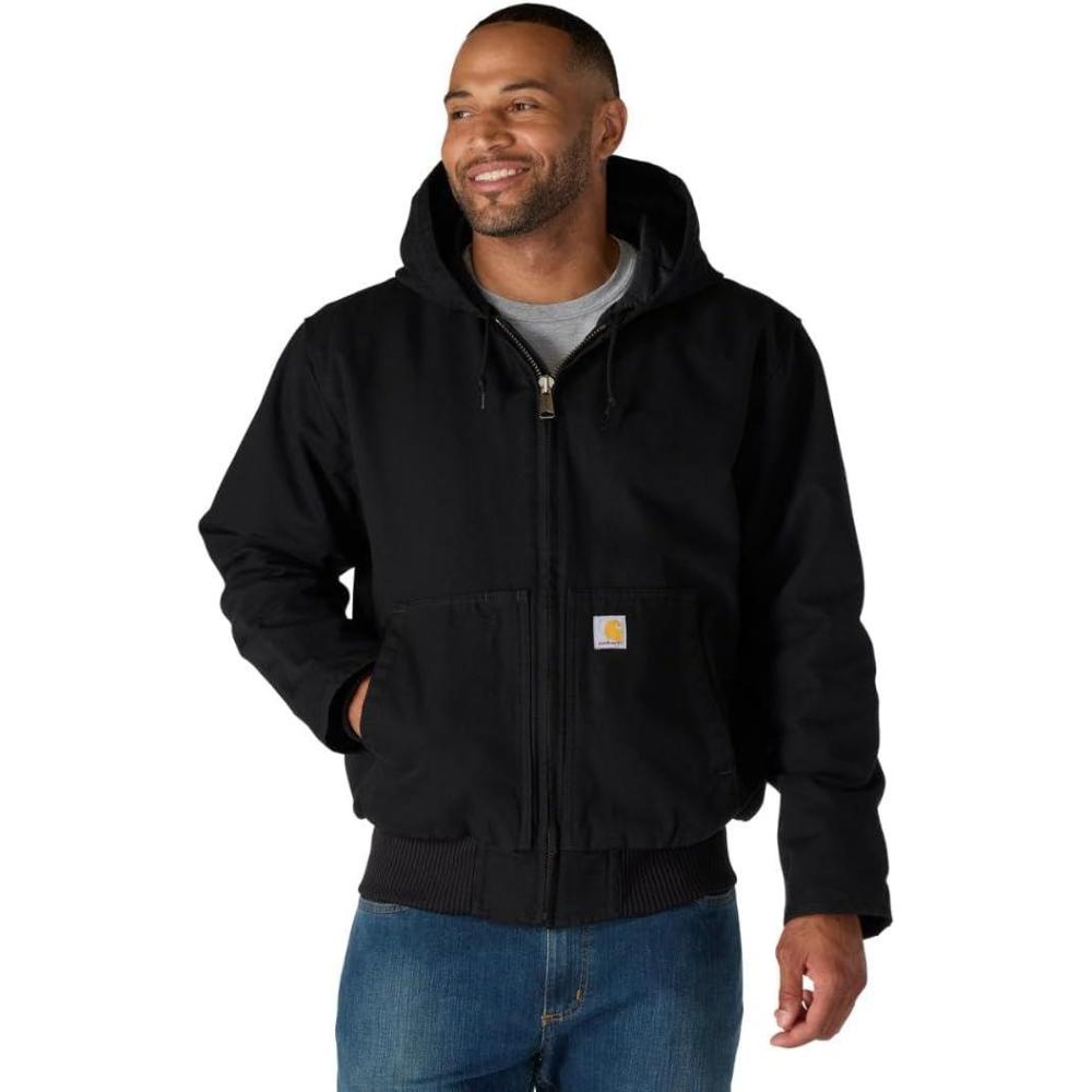 imageCarhartt Mens Loose Fit Washed Duck Insulated Active JacketBlack