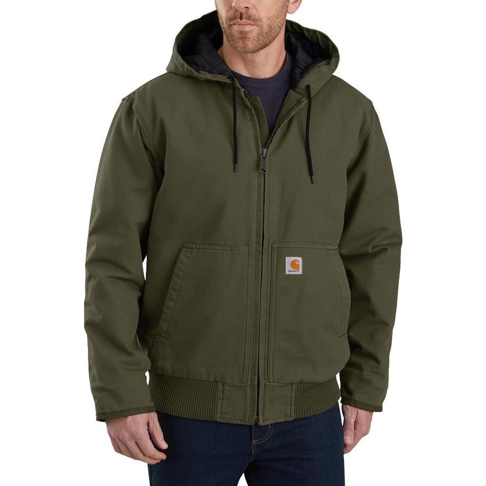imageCarhartt Mens Loose Fit Washed Duck Insulated Active JacketMoss