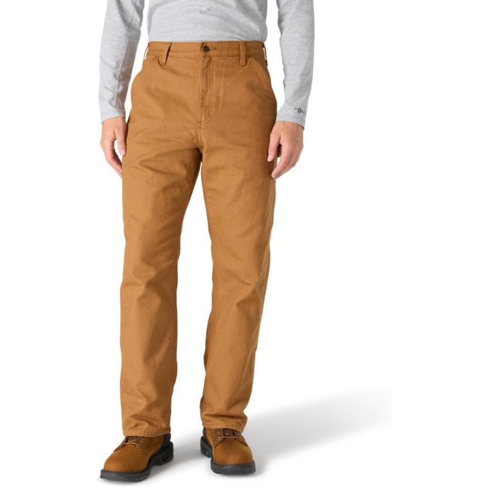 imageCarhartt Mens Loose Straight Washed Duck Lined DungareeCarhartt Brown