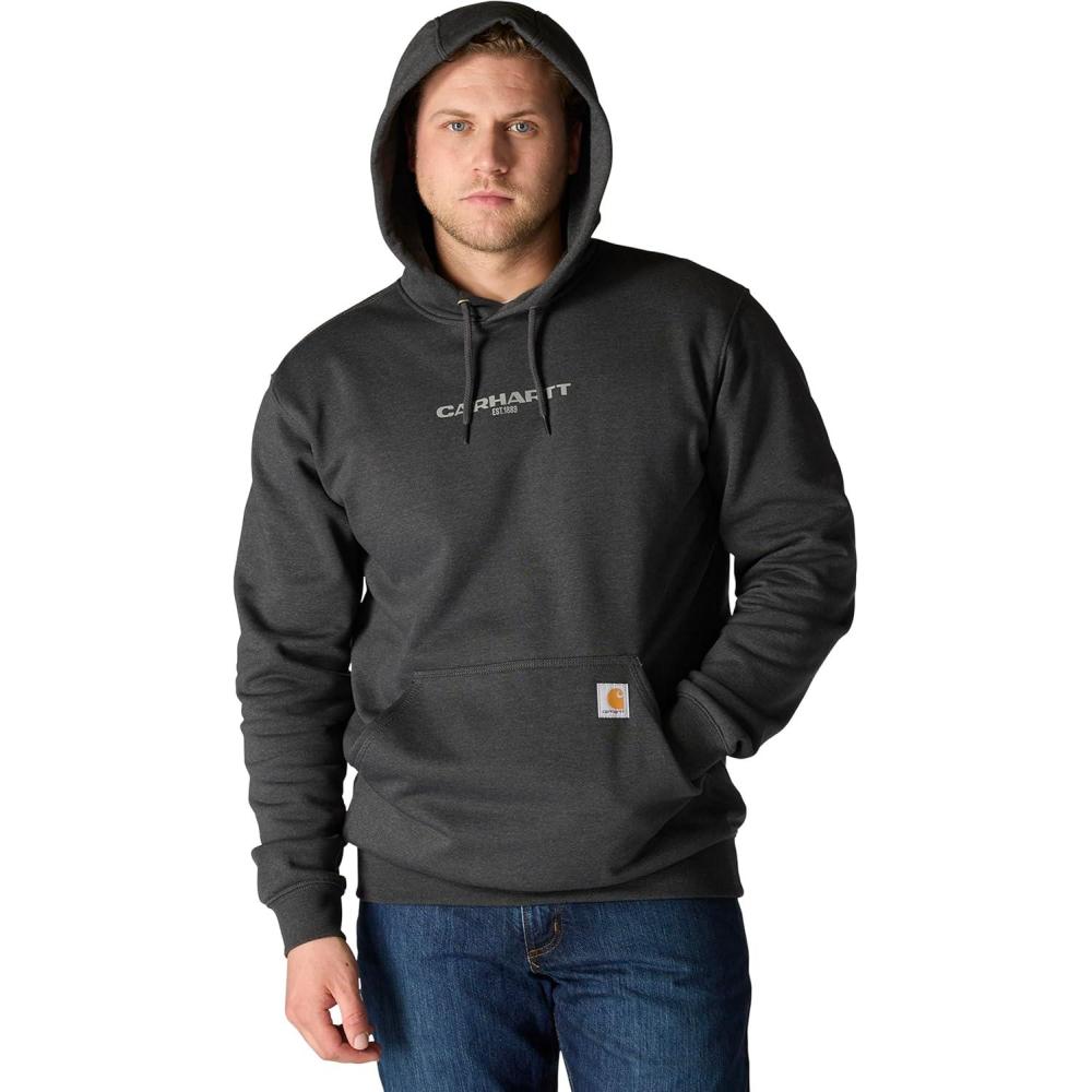 imageCarhartt Mens Rain Defender Loose Fit Midweight 1889 Graphic SweatshirtCarbon Heather