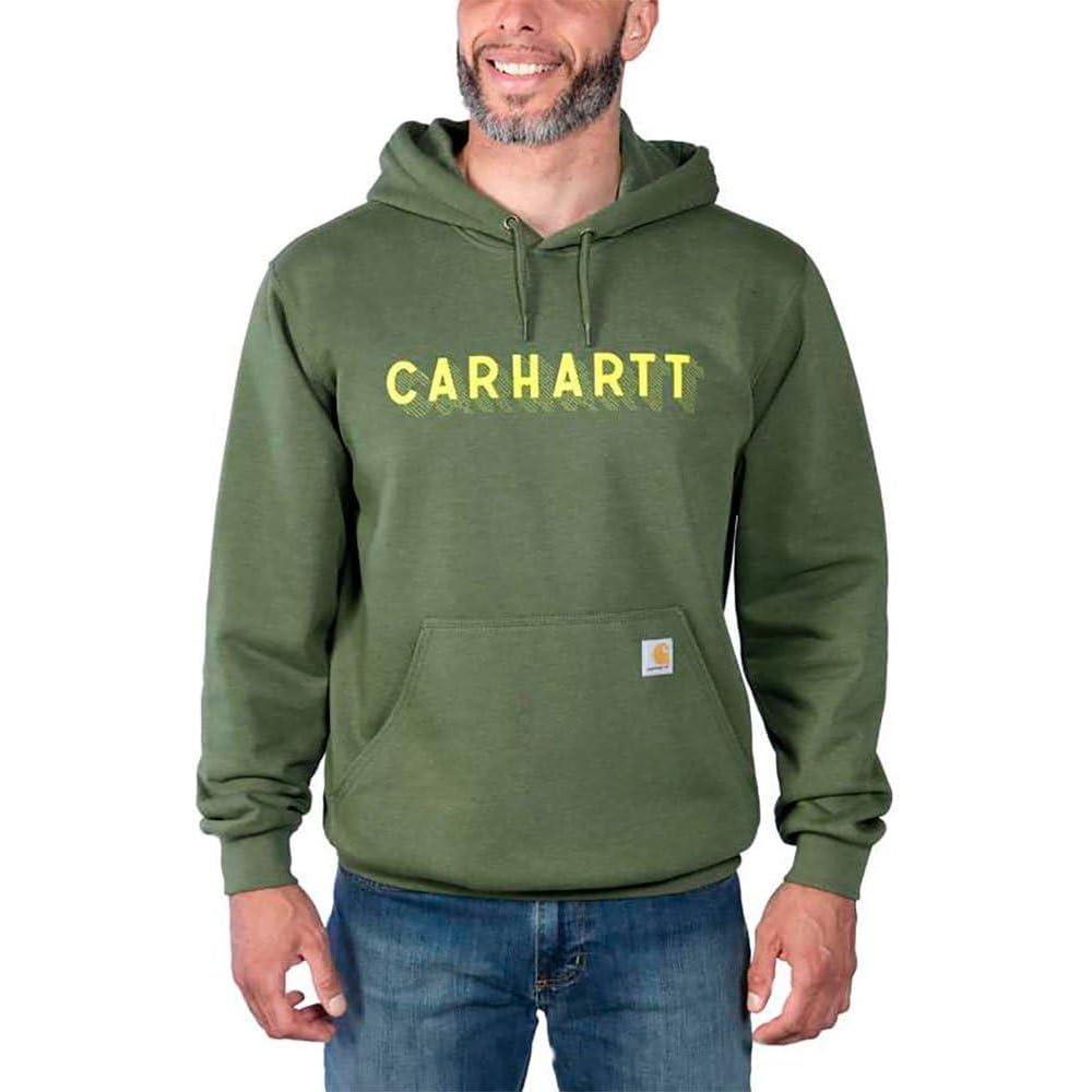 imageCarhartt Mens Rain Defender Loose Fit Midweight Logo Graphic SweatshirtChive Heather
