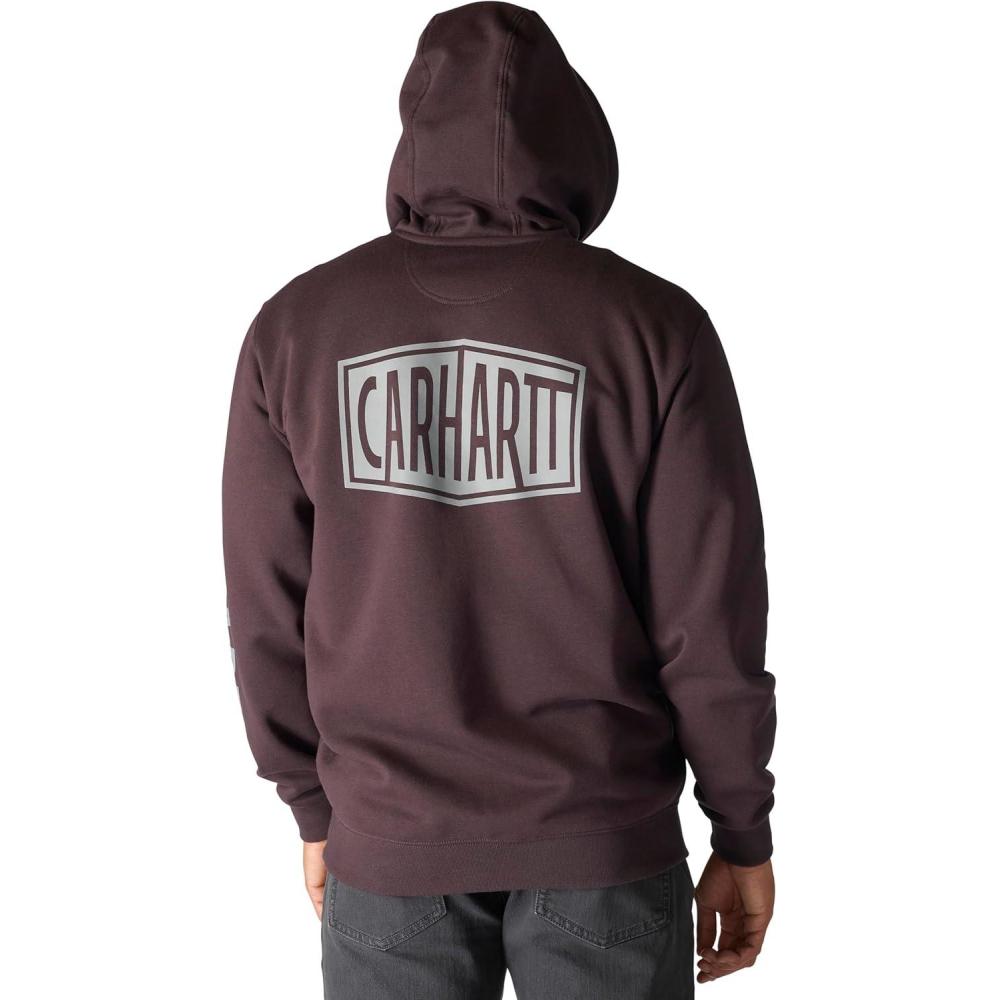 imageCarhartt Mens Rain Defender Loose Fit Midweight Logo Graphic SweatshirtDark Sepia