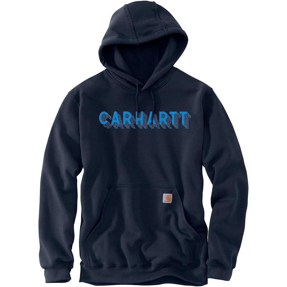 imageCarhartt Mens Rain Defender Loose Fit Midweight Logo Graphic SweatshirtNew Navy