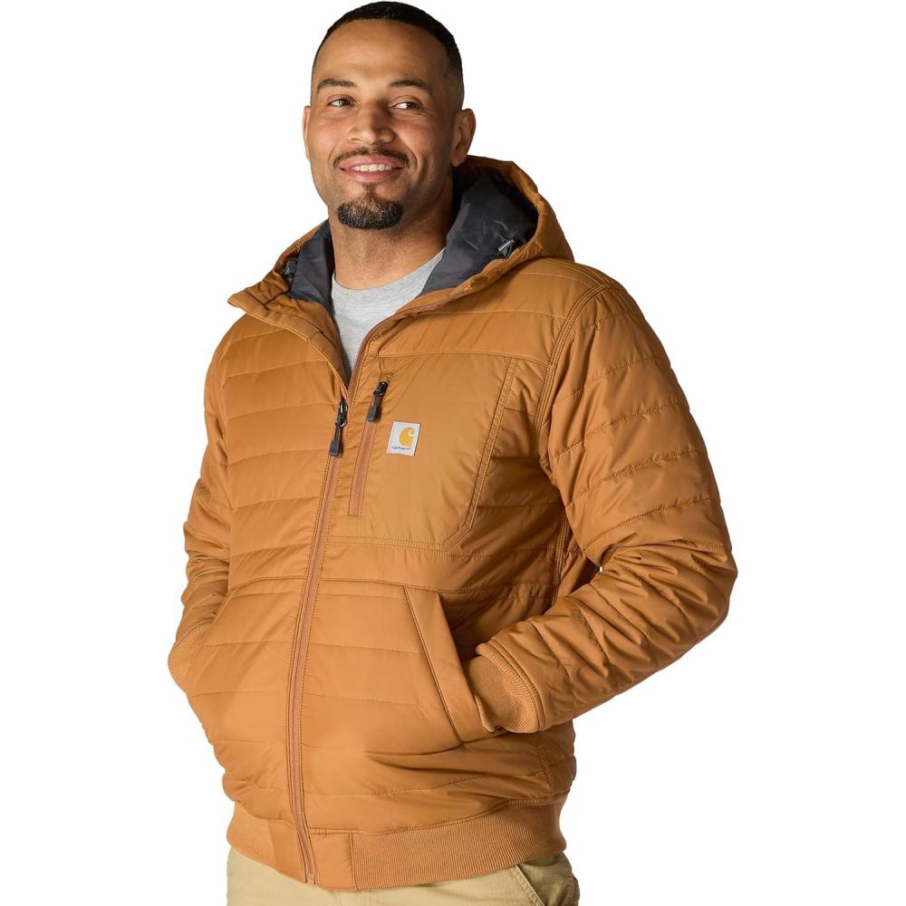 imageCarhartt Mens Rain Defender Relaxed Fit Lightweight Insulated Hooded JacketCarhartt Brown