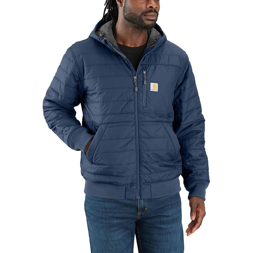 imageCarhartt Mens Rain Defender Relaxed Fit Lightweight Insulated Hooded JacketDark Blue