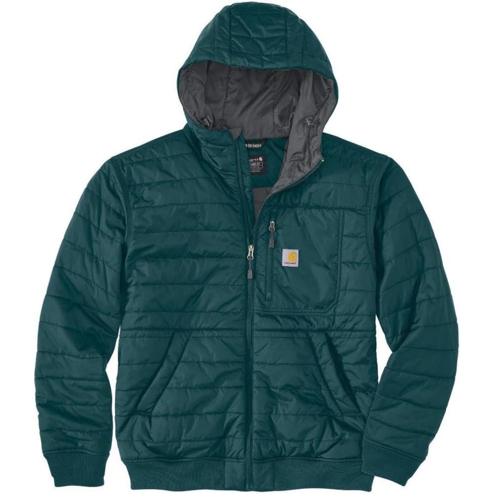 imageCarhartt Mens Rain Defender Relaxed Fit Lightweight Insulated Hooded JacketGreenstone