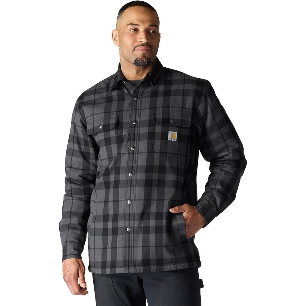imageCarhartt Mens Relaxed Fit Flannel SherpaLined Shirt JacShadow