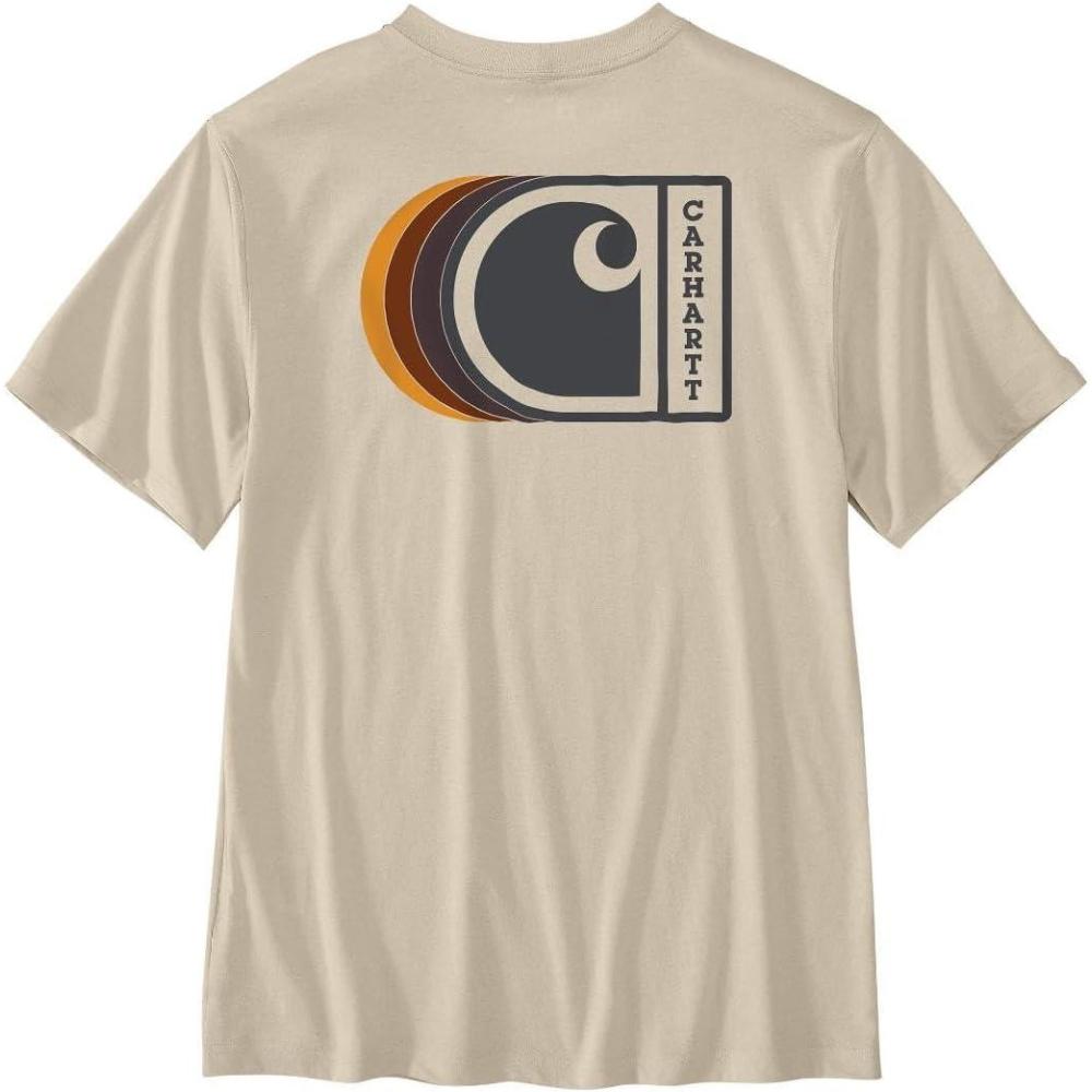 imageCarhartt Mens Relaxed Fit Lightweight ShortSleeve C Back Graphic TShirtOat Milk