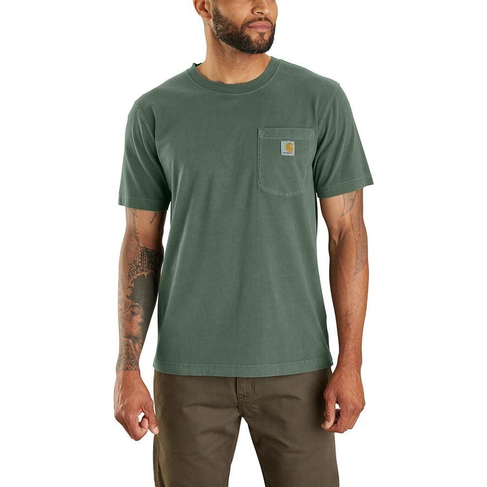 imageCarhartt Mens Relaxed Fit Lightweight ShortSleeve Garment Dyed Pocket TShirtMountain View