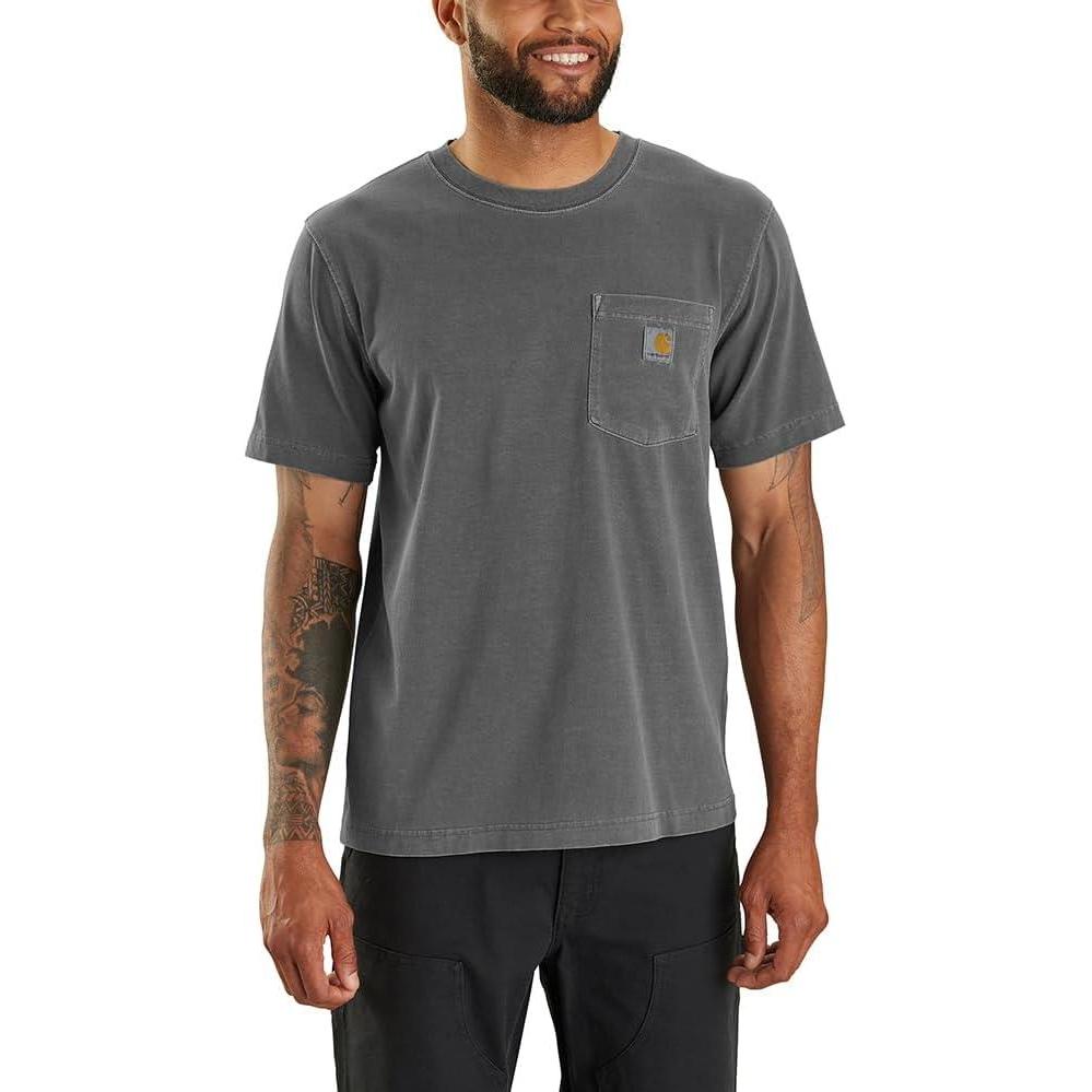 imageCarhartt Mens Relaxed Fit Lightweight ShortSleeve Garment Dyed Pocket TShirtShadow