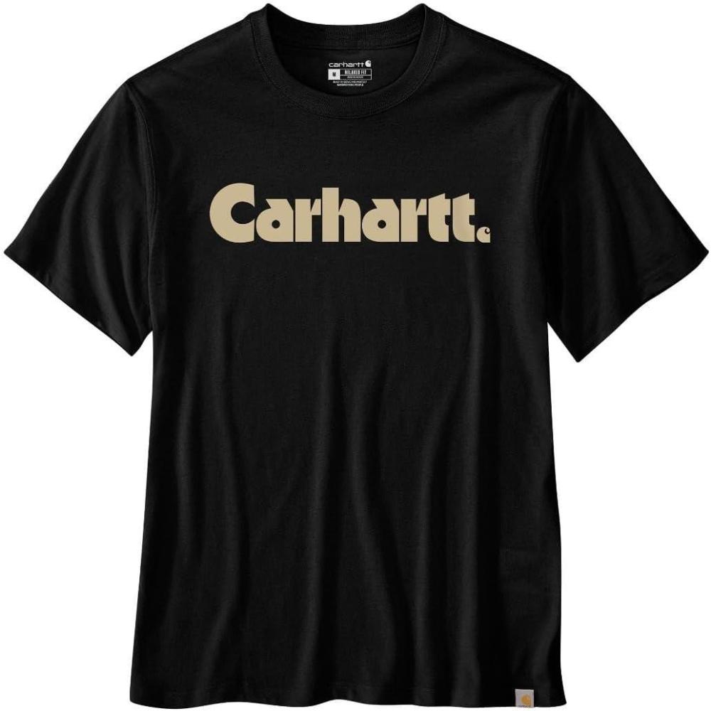 imageCarhartt Mens Relaxed Fit Lightweight ShortSleeve Logo Graphic TShirtBlack