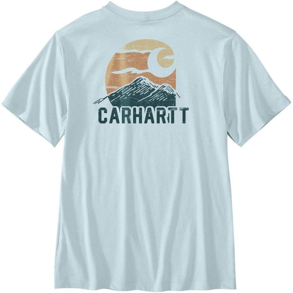 imageCarhartt Mens Relaxed Fit Lightweight ShortSleeve Plane Mountain TShirtEarly Fog