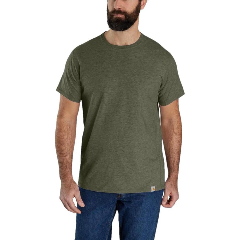 imageCarhartt Mens Relaxed Fit Lightweight ShortSleeve TShirtBasil Heather