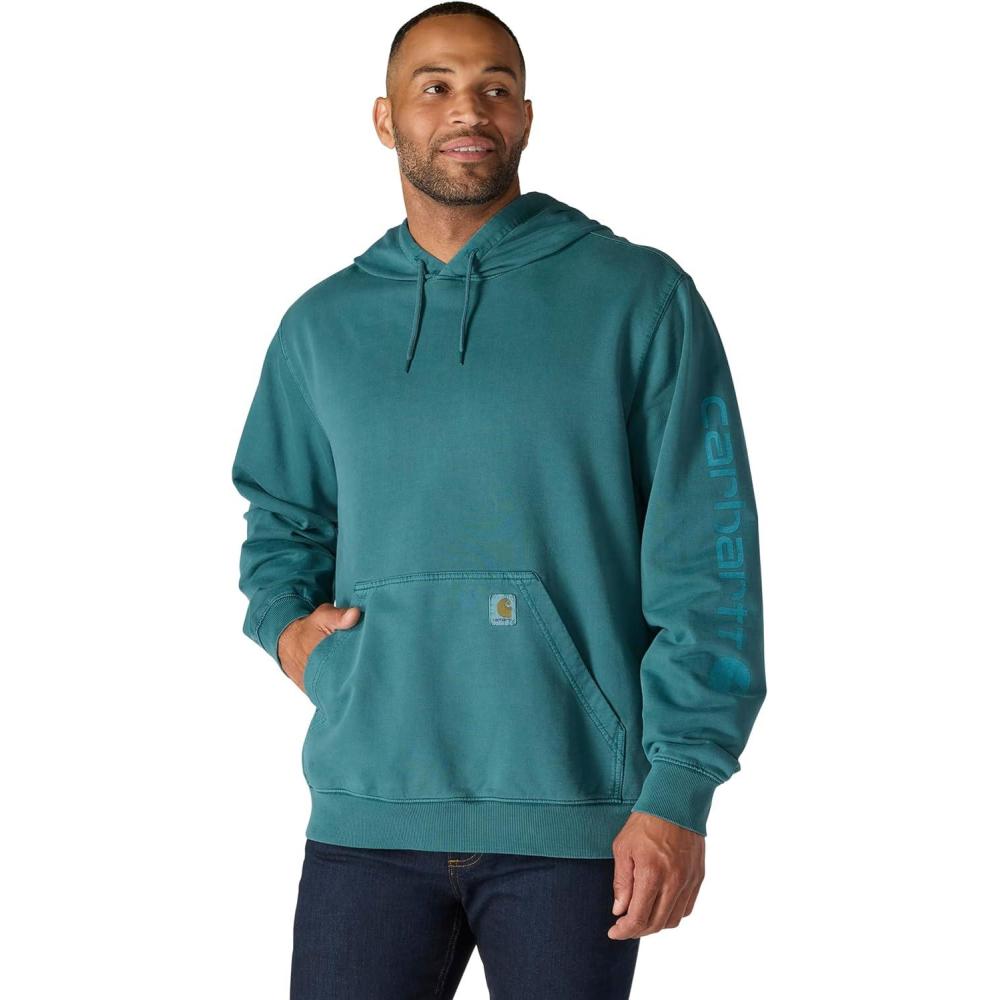 imageCarhartt Mens Relaxed Fit Midweight Garment Dyed French Terry Graphic SweatshirtGreenstone