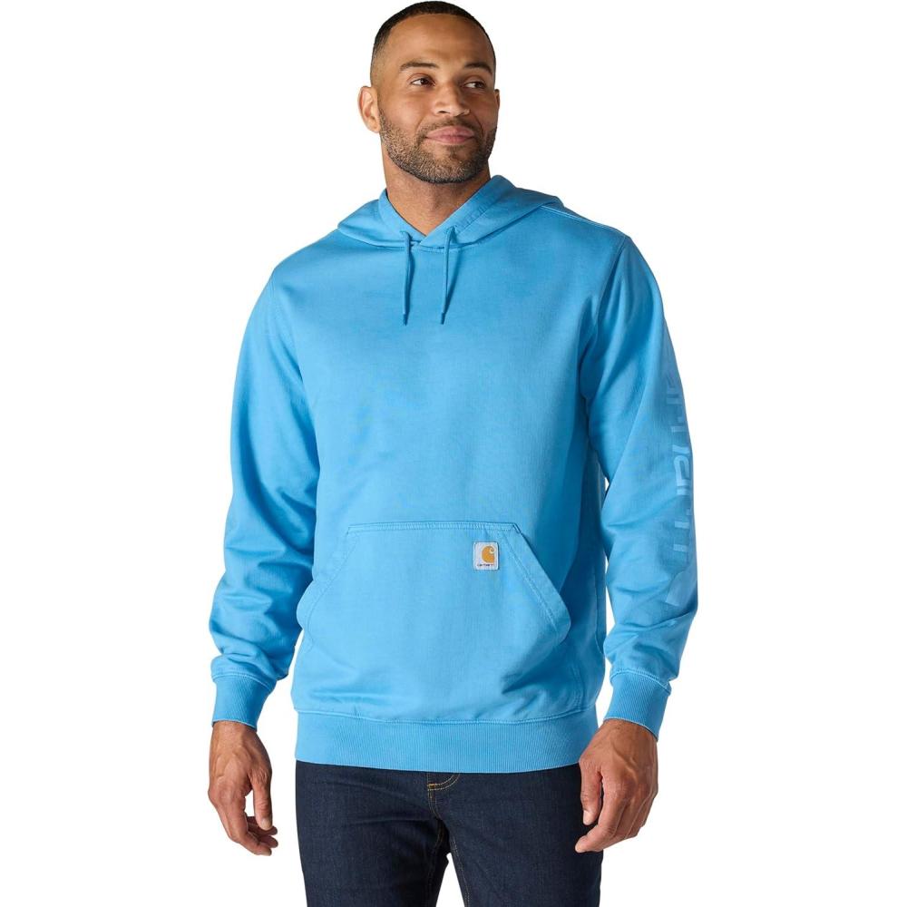 imageCarhartt Mens Relaxed Fit Midweight Garment Dyed French Terry Graphic SweatshirtHorizon Blue