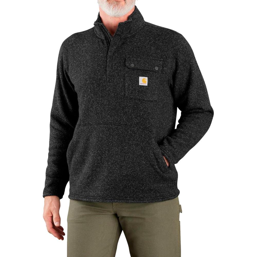 imageCarhartt Mens Relaxed Fit Midweight QuarterZip Pocket Sweater FleeceBlack