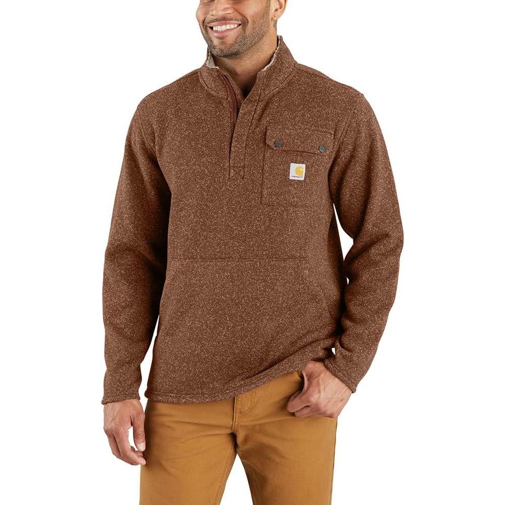 imageCarhartt Mens Relaxed Fit Midweight QuarterZip Pocket Sweater FleeceMocha