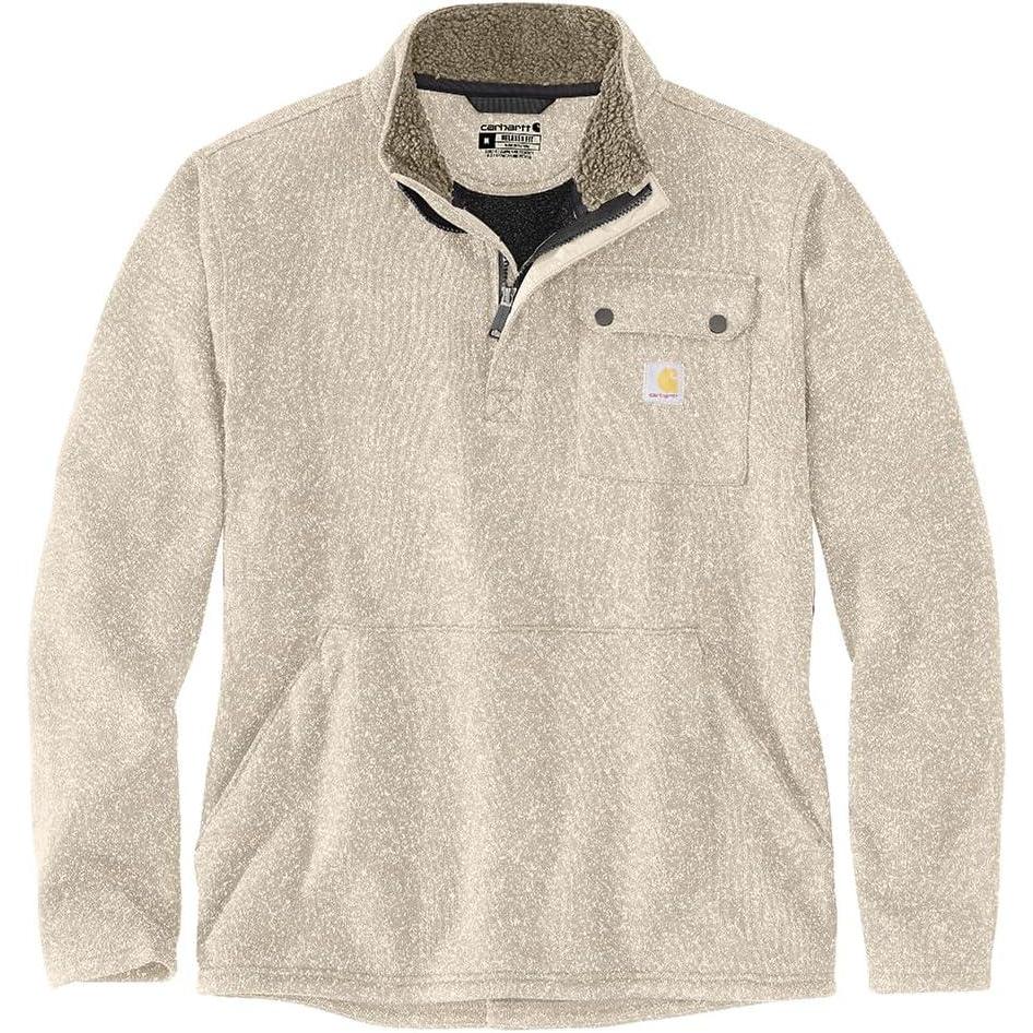 imageCarhartt Mens Relaxed Fit Midweight QuarterZip Pocket Sweater FleeceOat Milk