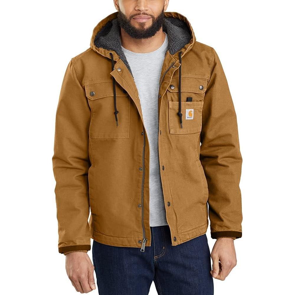 imageCarhartt Mens Relaxed Fit Washed Duck SherpaLined Utility JacketCarhartt Brown