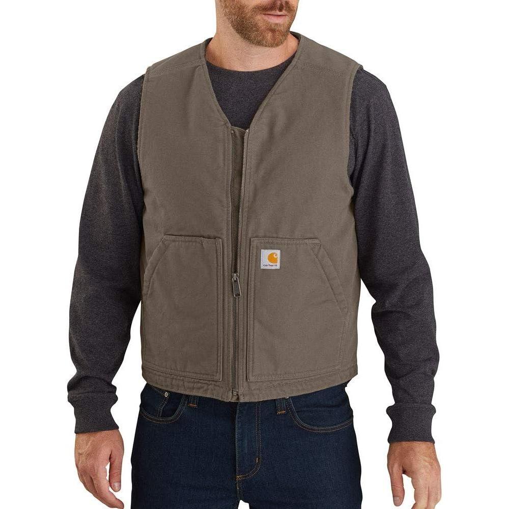 imageCarhartt Mens Relaxed Fit Washed Duck SherpaLined VestDriftwood