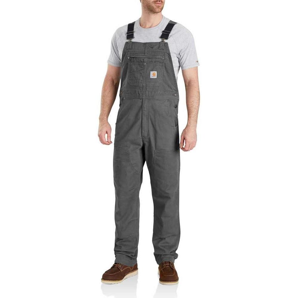 imageCarhartt Mens Rugged Flex Relaxed Fit Canvas Bib OverallGravel