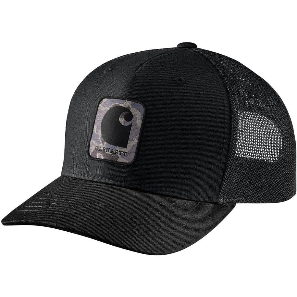 imageCarhartt Mens Rugged Flex Twill MeshBack Camo Patch CapBlack