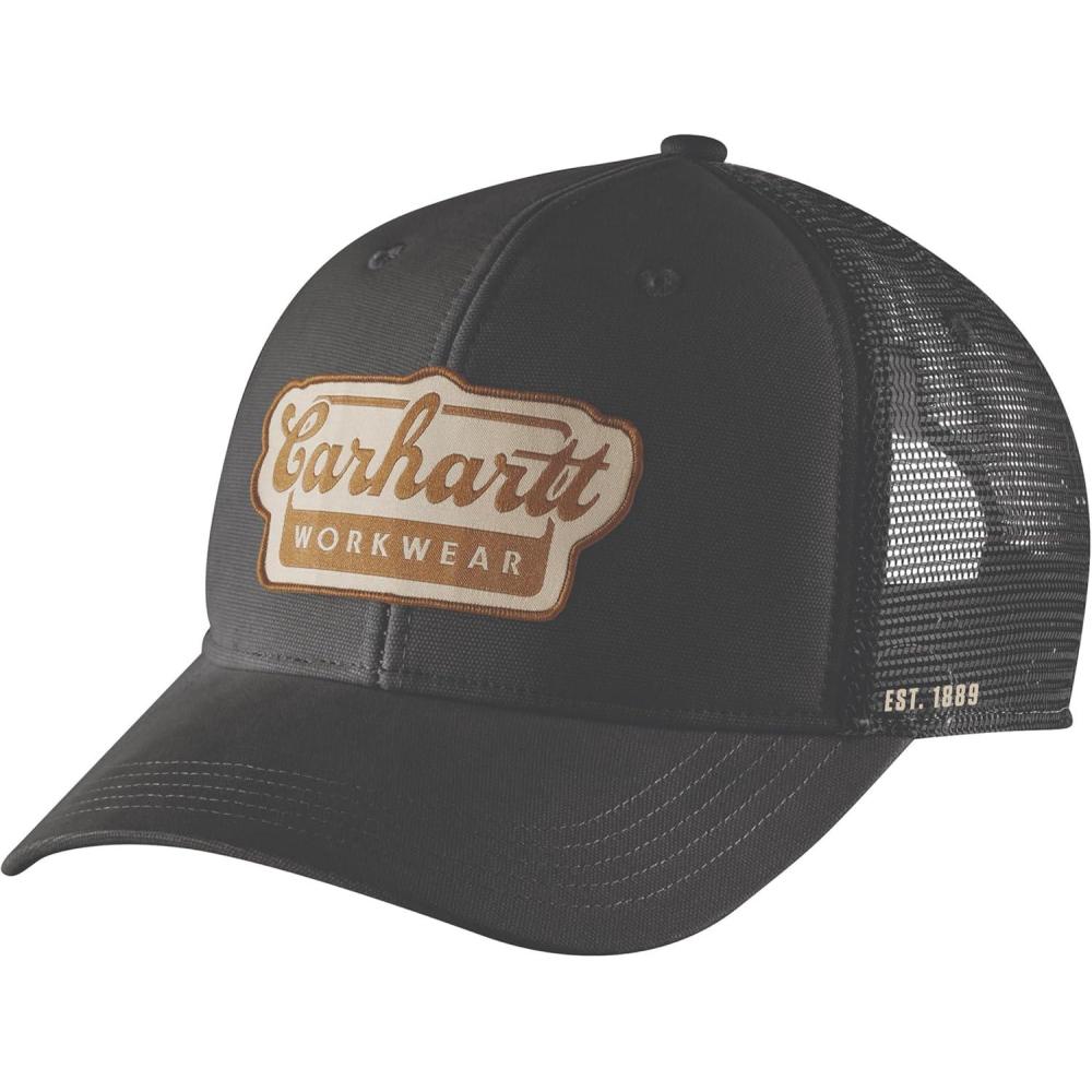 imageCarhartt Mens Rugged Flex Twill MeshBack Script Patch CapBlack