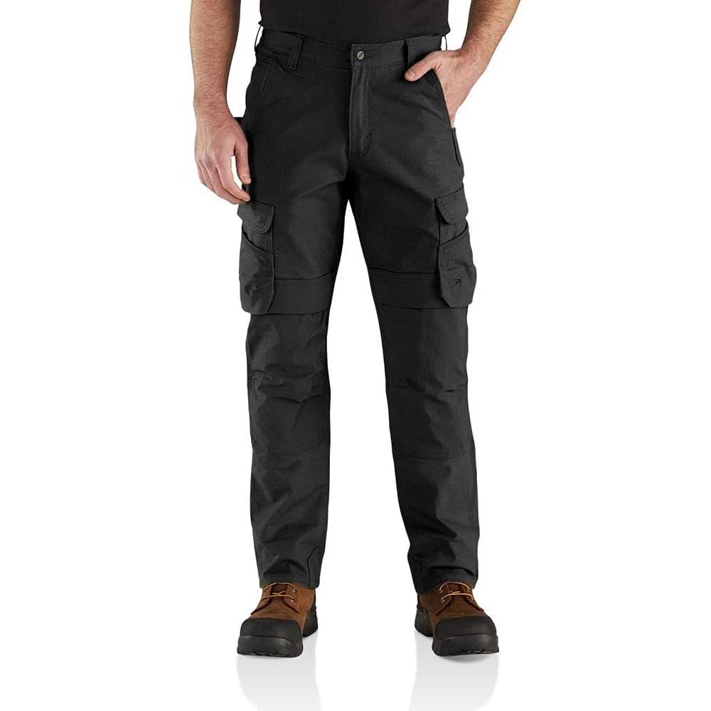 imageCarhartt Mens Steel Rugged Flex Relaxed Fit DoubleFront Cargo Work PantBlack