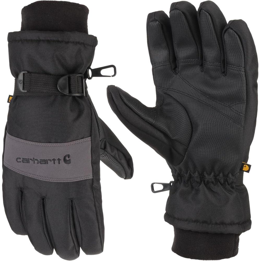 imageCarhartt Mens Waterproof Insulated Knit Cuff GloveBlackGrey