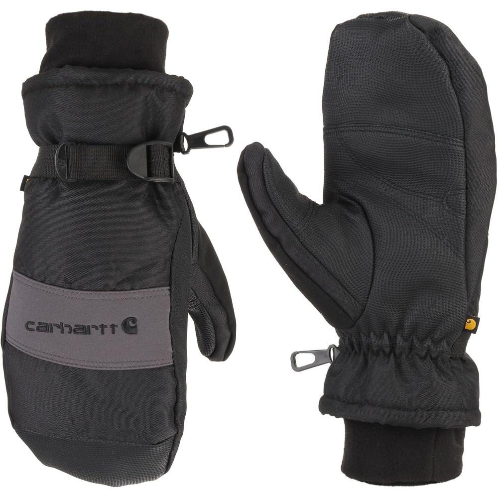 imageCarhartt Mens Waterproof Insulated Knit Cuff MittenBlackGrey