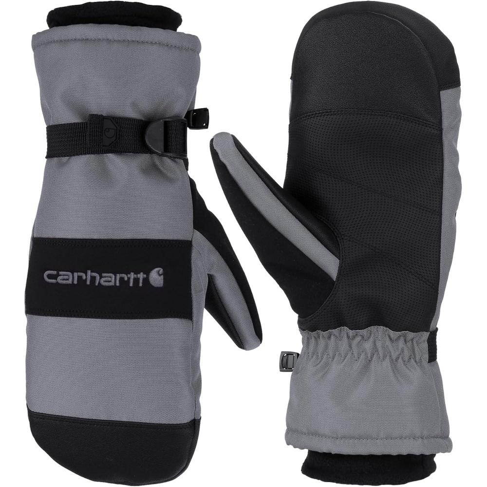 imageCarhartt Mens Waterproof Insulated Knit Cuff MittenDark GreyBlack